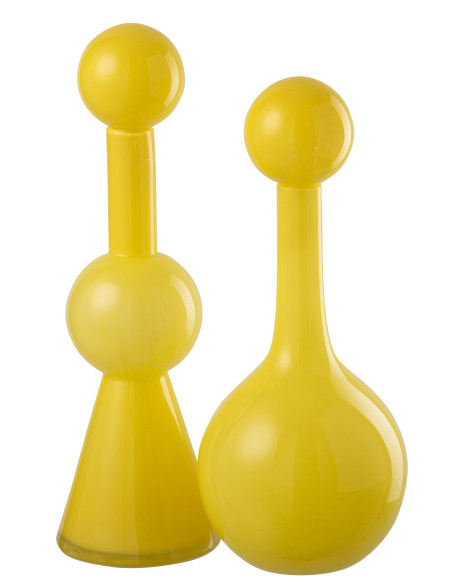 BOUTEILLE UBI VERRE JAUNE L (15,5x15,5x50cm) 