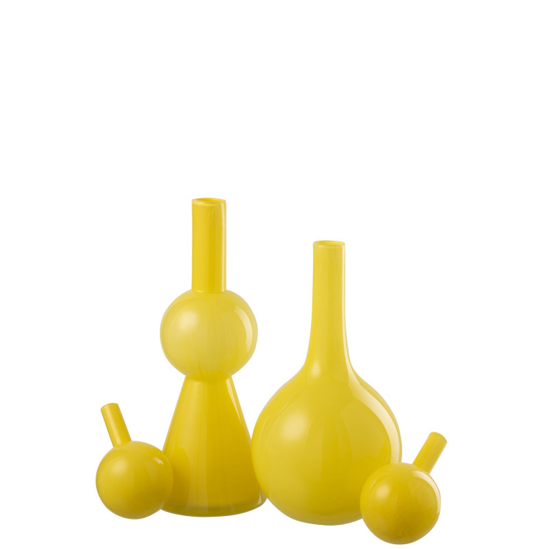 BOUTEILLE UBI VERRE JAUNE L (15,5x15,5x50cm) 