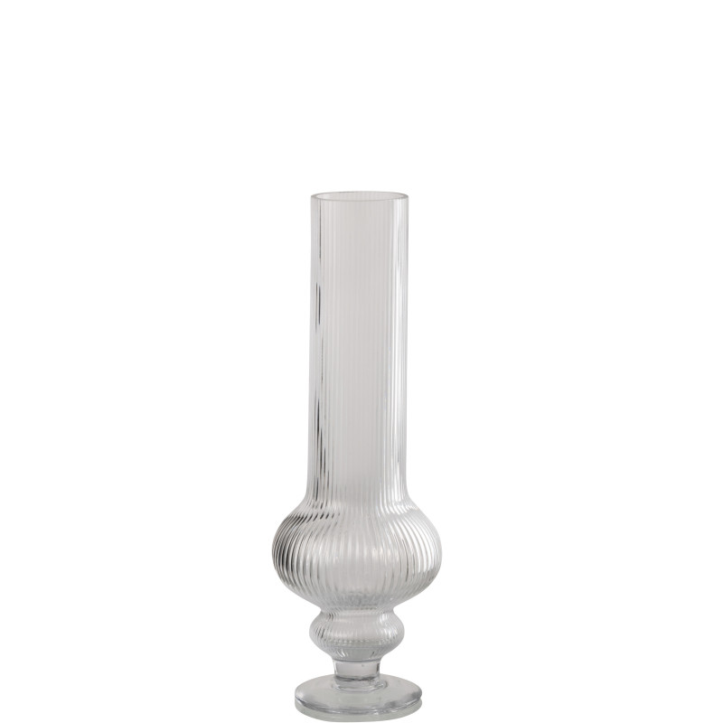 VASE ADA COTELÉ VERRE TR M (13,5x13,5x40cm) 