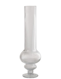 VASE ADA COTELÉ VERRE TR L (15,3x15,3x50cm) 