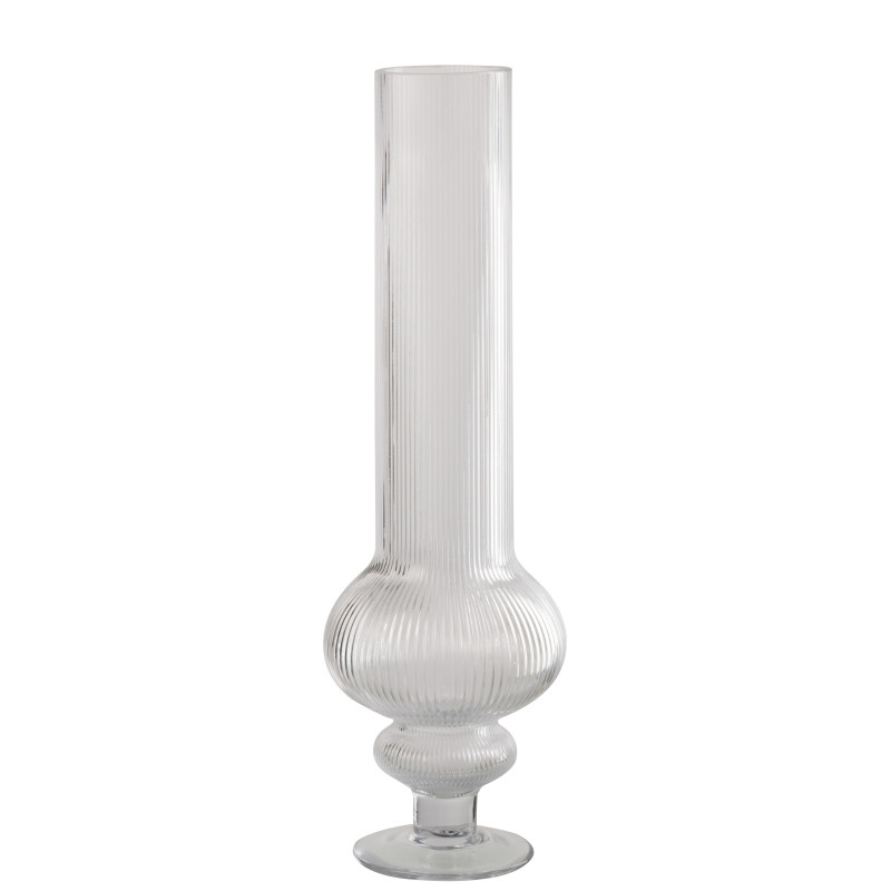 VASE ADA COTELÉ VERRE TR L (15,3x15,3x50cm) 