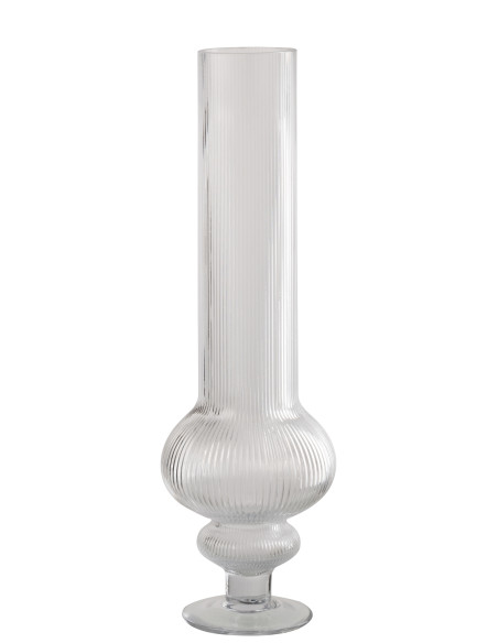 VASE ADA COTELÉ VERRE TR L (15,3x15,3x50cm) 