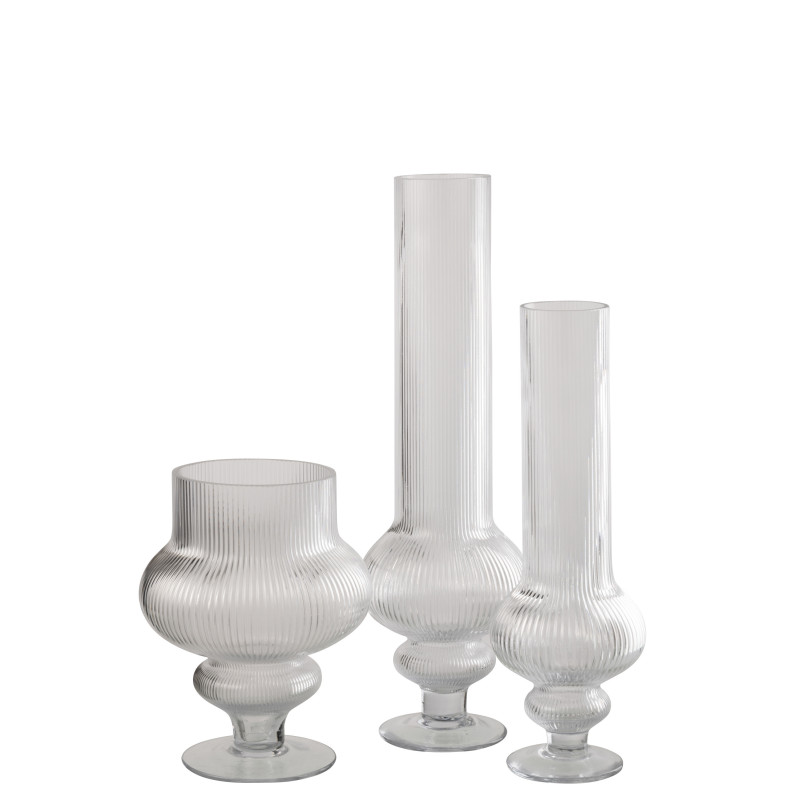 VASE ADA COTELÉ VERRE TR L (15,3x15,3x50cm) 