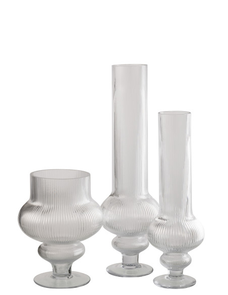 VASE ADA COTELÉ VERRE TR L (15,3x15,3x50cm) 