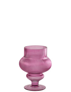 VASE ADA COTELÉ VERRE FUC S (20x20x25cm) 