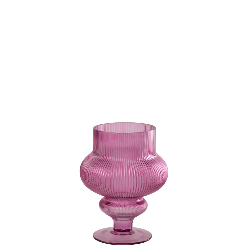 VASE ADA COTELÉ VERRE FUC S (20x20x25cm) 