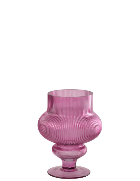 VASE ADA COTELÉ VERRE FUC S (20x20x25cm) 