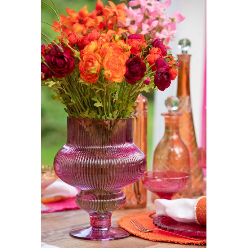 VASE ADA COTELÉ VERRE FUC S (20x20x25cm) 