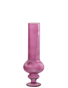 VASE ADA COTELÉ VERRE FUC M (13,5x13,5x40cm) 
