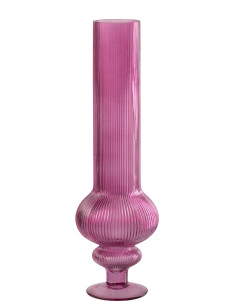 VASE ADA COTELÉ VERRE FUC L (15,3x15,3x50cm) 