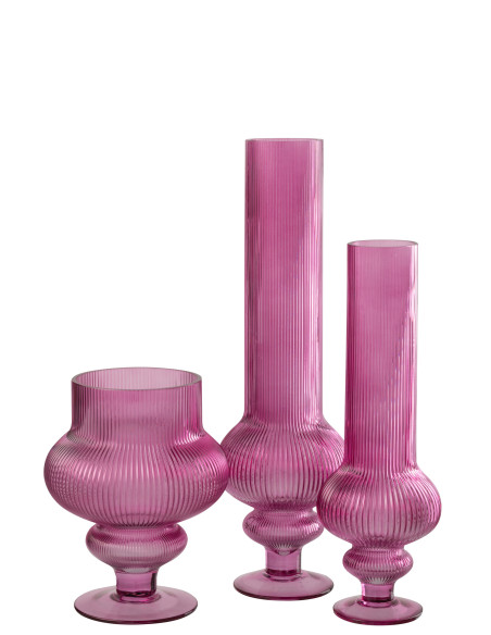 VASE ADA COTELÉ VERRE FUC L (15,3x15,3x50cm) 