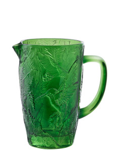 CARAFE OISEAUX VERRE VERT (19x12,5x19,5cm) 