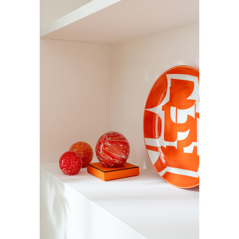 PRESSE-PAPIER BALLE VERRE OR L (12x12x12cm) 