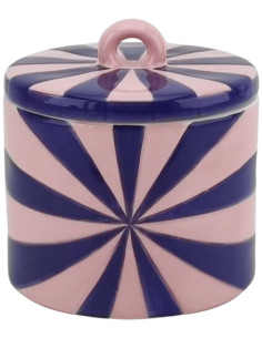 Boite déco moderne avec couvercle Tourbillon 11 cm Céramique Bleu Rose clair Swirl 