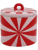 Boîte de rangement décorative avec couvercle en dolomite rouge et rose 11x11x11,5 cm Swirl
