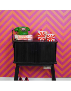 Boite déco moderne avec couvercle Tourbillon 11 cm Céramique Rouge Rose clair Swirl 