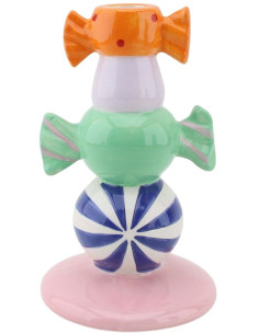 Bougeoir original moderne Bonbons Hauteur 18 cm Céramique Multicolore Toffee Candy 