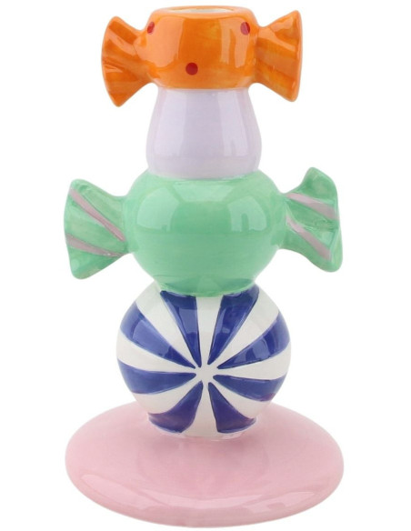 Bougeoir original moderne Bonbons Hauteur 18 cm Céramique Multicolore Toffee Candy 