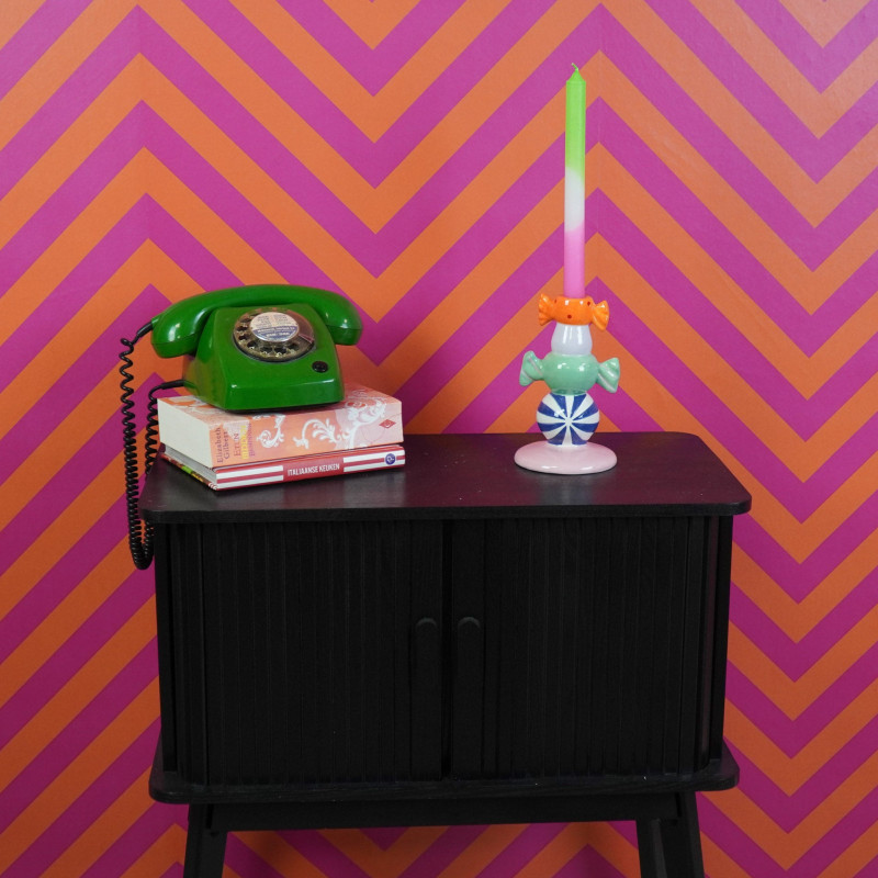 Bougeoir original moderne Bonbons Hauteur 18 cm Céramique Multicolore Toffee Candy 