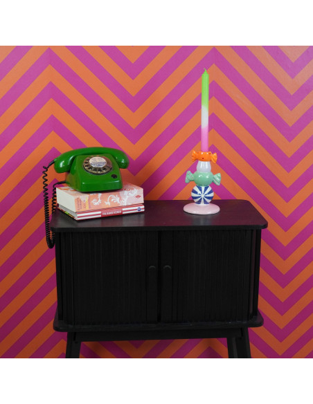 Bougeoir original moderne Bonbons Hauteur 18 cm Céramique Multicolore Toffee Candy 