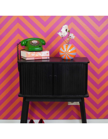 Vase dopamine Tourbillon Boule 15 cm Céramique Orange Lilas Swirl 