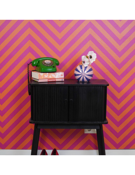 Vase dopamine Tourbillon Boule 15 cm Céramique Rose Bleu Swirl 