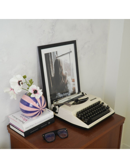 Vase dopamine Tourbillon Boule 15 cm Céramique Rose Bleu Swirl 