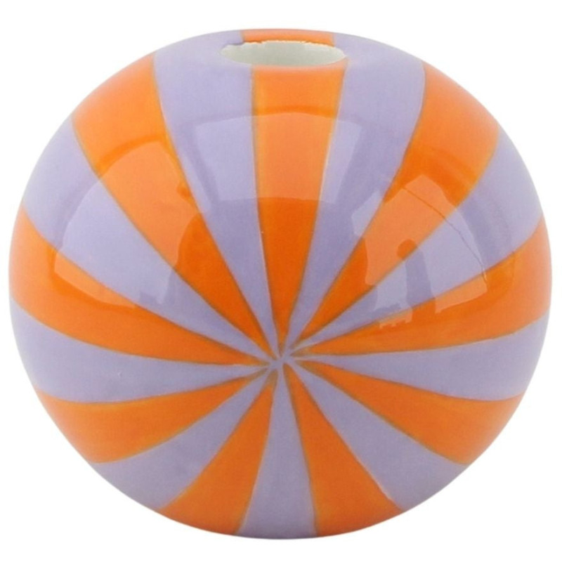 Bougeoir dopamine Tourbillon 10 cm Céramique Orange Lilas Swirl 