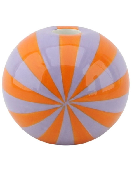 Bougeoir dopamine Tourbillon 10 cm Céramique Orange Lilas Swirl 