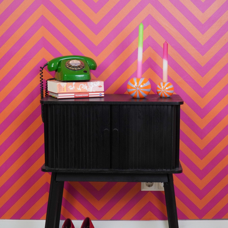 Bougeoir dopamine Tourbillon 10 cm Céramique Orange Lilas Swirl 