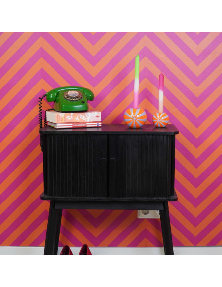 Bougeoir dopamine Tourbillon 10 cm Céramique Orange Lilas Swirl 