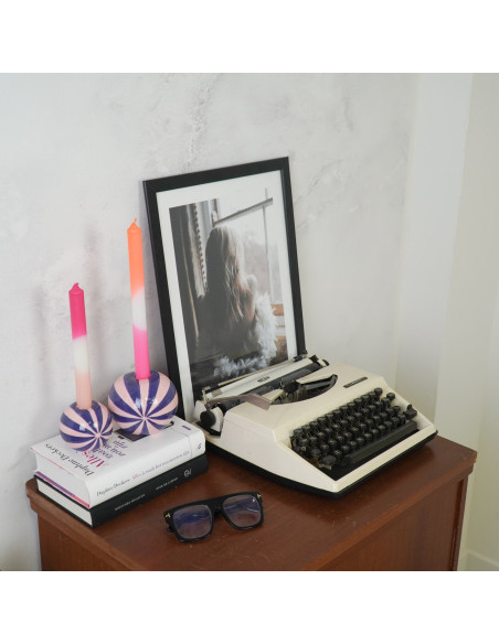 Bougeoir dopamine Tourbillon 10 cm Céramique Bleu Rose Swirl 