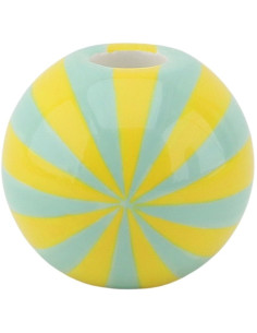 Bougeoir dopamine Tourbillon 10 cm Céramique Jaune Vert menthe Swirl 