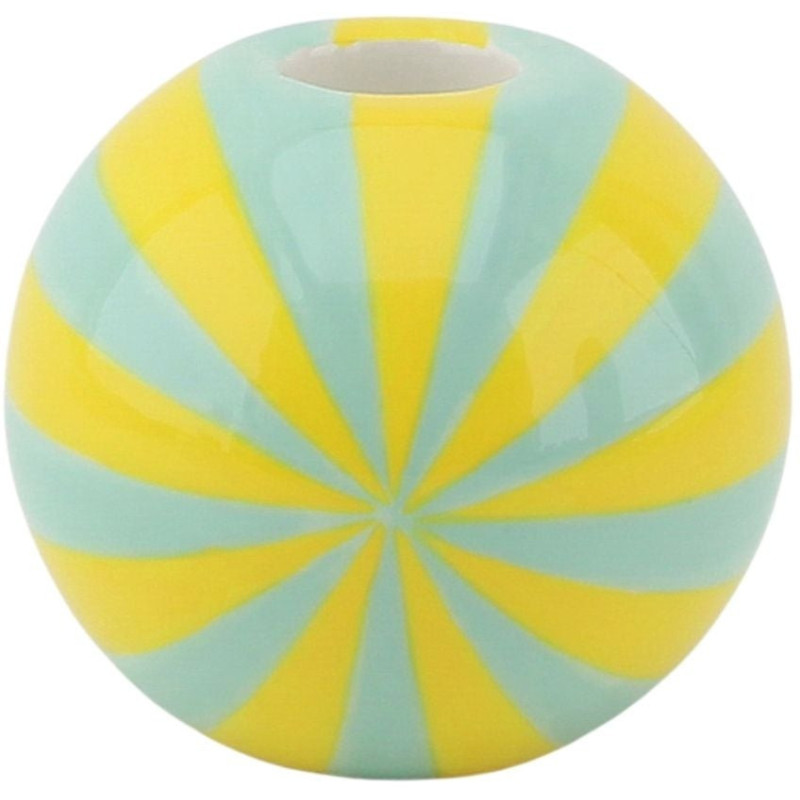 Bougeoir dopamine Tourbillon 10 cm Céramique Jaune Vert menthe Swirl 