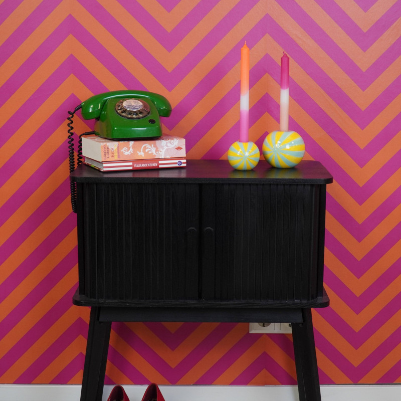 Bougeoir dopamine Tourbillon 10 cm Céramique Jaune Vert menthe Swirl 