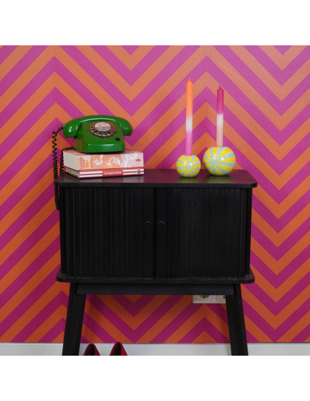 Bougeoir dopamine Tourbillon 10 cm Céramique Jaune Vert menthe Swirl 