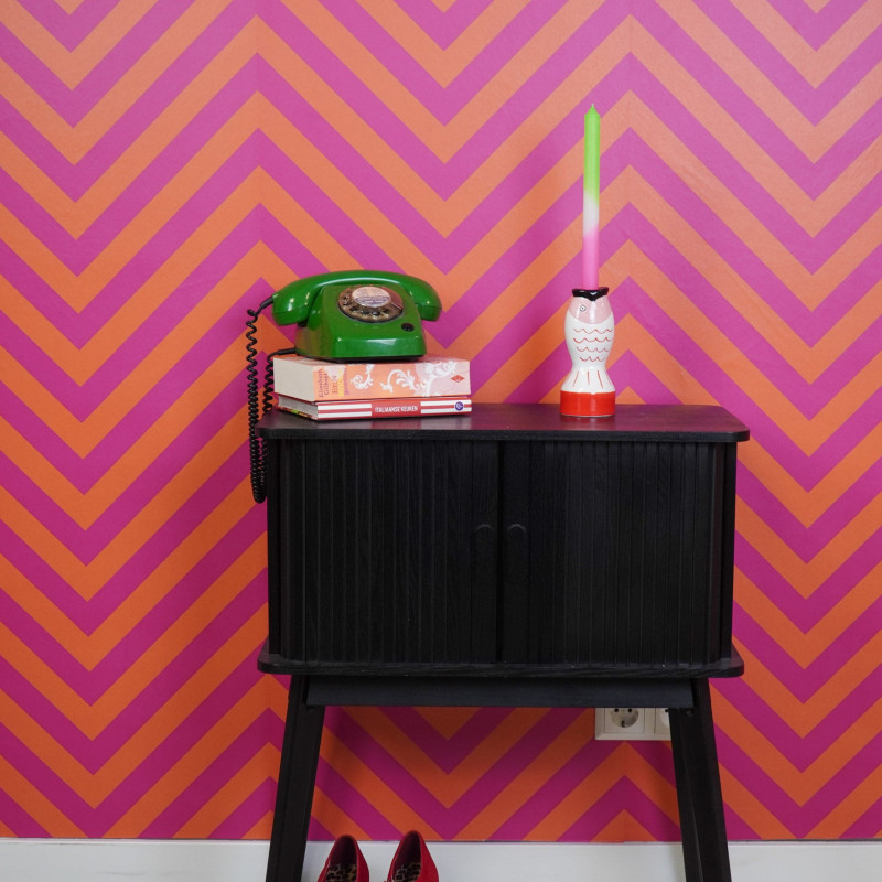 Bougeoir originale moderne Poisson Hauteur 16 cm Céramique Rouge Blanc Rose Fish 