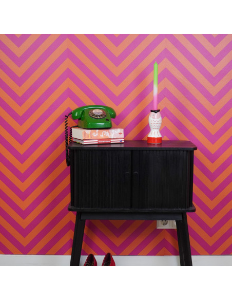 Bougeoir originale moderne Poisson Hauteur 16 cm Céramique Rouge Blanc Rose Fish 