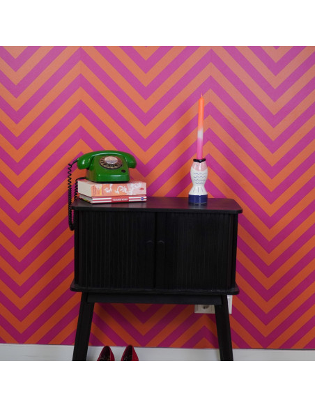 Bougeoir originale moderne Poisson Hauteur 16 cm Céramique Bleu Blanc Rose Fish 