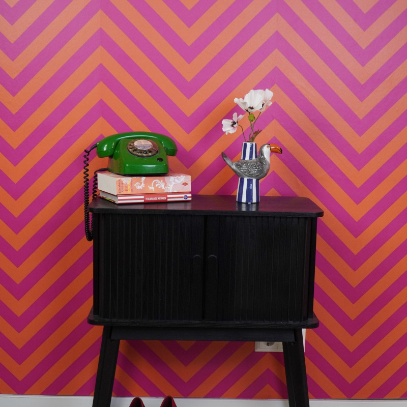 Vase original Hauteur 16 cm Céramique Noir Blanc Bleu Toucan 