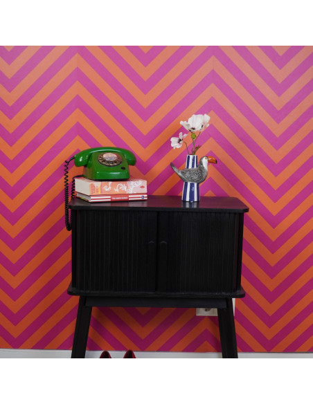 Vase original Hauteur 16 cm Céramique Noir Blanc Bleu Toucan 