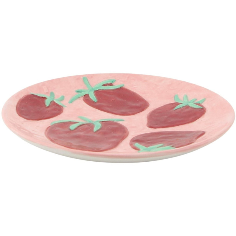 Vide-poche déco Fraises 17 cm Céramique Rose Rouge Strawberries 
