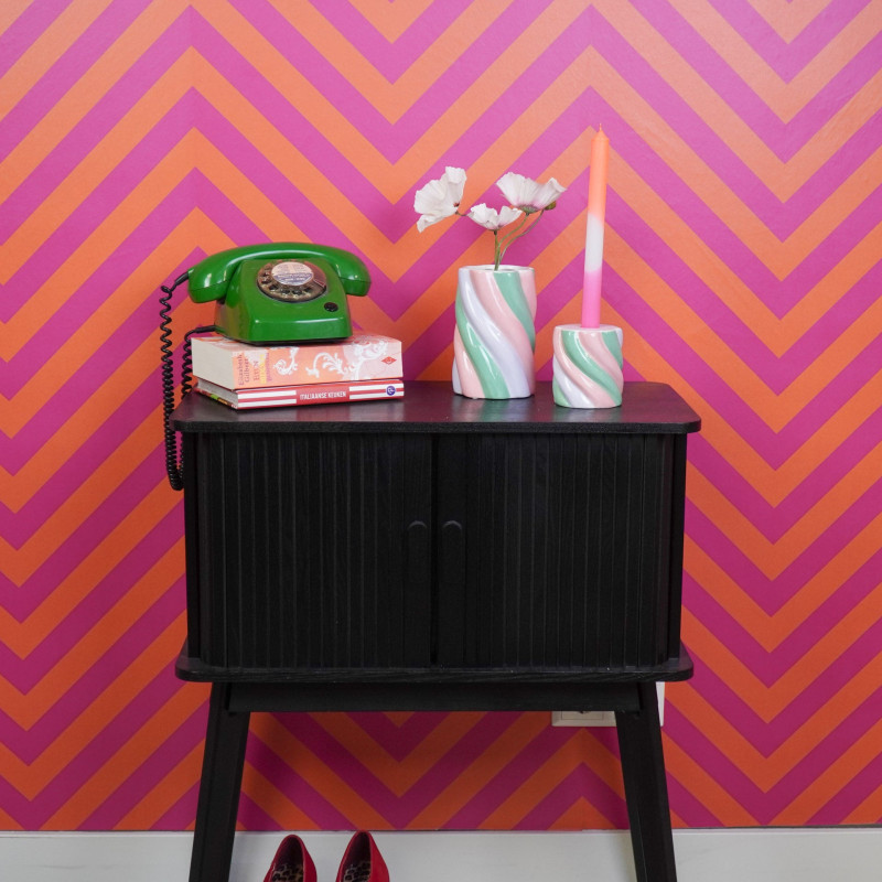 Bougeoir dopamine Guimauve torsadée 8 cm Céramique Rose Vert menthe Lilas Marshmellow 