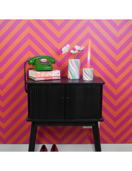 Bougeoir dopamine Guimauve torsadée 8 cm Céramique Rose Vert menthe Lilas Marshmellow 