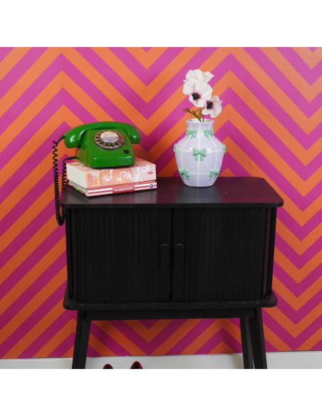 Vase moderne chic Rubans Amphore Hauteur 19 cm Céramique Lilas Vert menthe Ribbons 