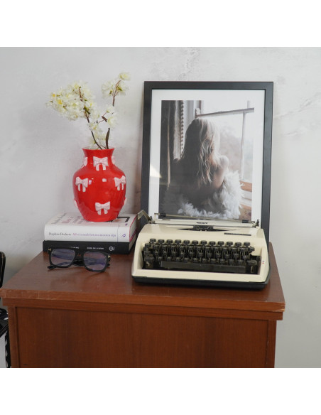 Vase moderne chic Rubans Amphore Hauteur 19 cm Céramique Rouge Rose Ribbons 