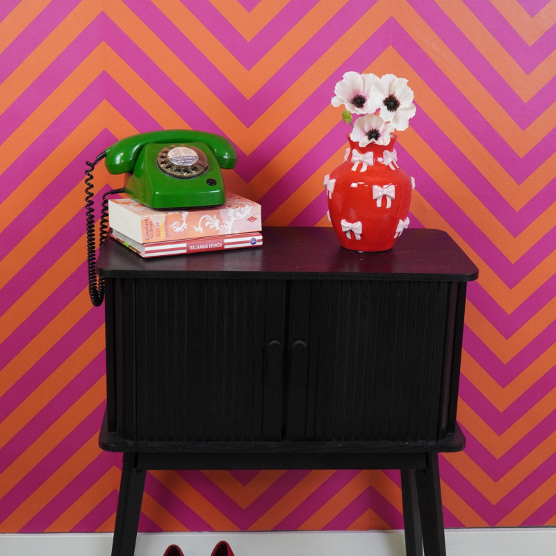 Vase moderne chic Rubans Amphore Hauteur 19 cm Céramique Rouge Rose Ribbons 