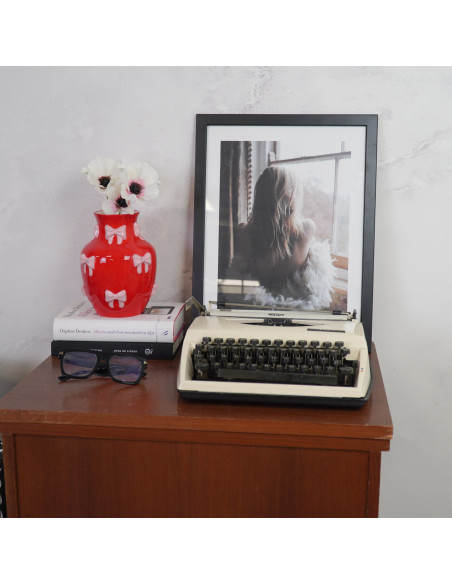 Vase moderne chic Rubans Amphore Hauteur 19 cm Céramique Rouge Rose Ribbons 