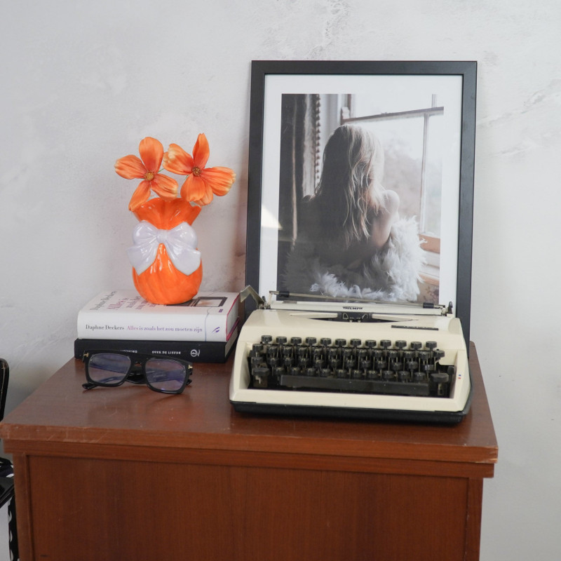 Vase moderne Noeud Hauteur 16 cm Céramique Orange Lilas Bow 