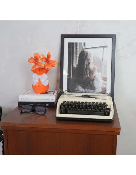 Vase moderne Noeud Hauteur 16 cm Céramique Orange Lilas Bow 